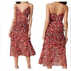 Stevie May No Such Thing Floral Ruffle Midi Dress size XL EUC